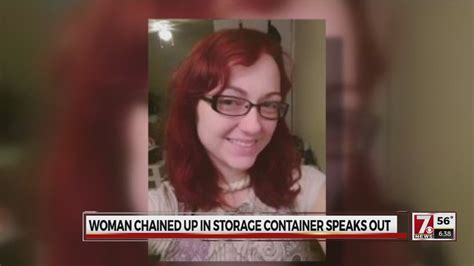 man has woman in a metal box chained up|Woman found chained in metal container in .